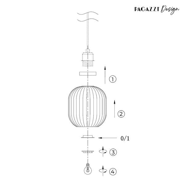 Pagazzi Lighting Riva Antique Brass Easy-Fit Pendant