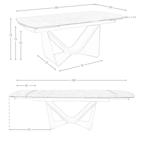 Angel Cerdá Extendable barrel oval dining table in black glass, steel, dark grey fiberglass and metal 1196