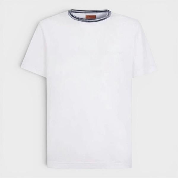 Missoni Contrast Detail T-Shirt Space Dyed Navy White