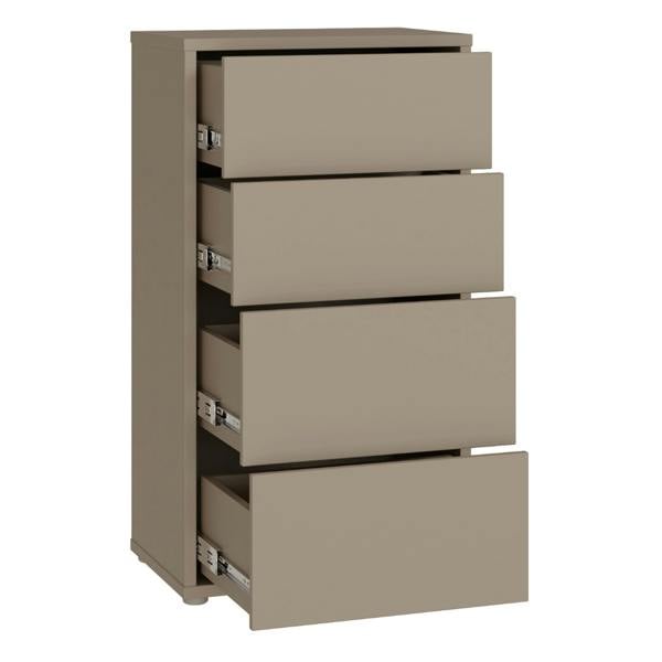 Alice Springs Tall 4 Drawer Chest with Push-to-Open Drawers in Taupe