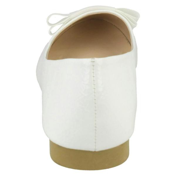 Spot On Ladies Spot On Crinkle Patent Ballerinas