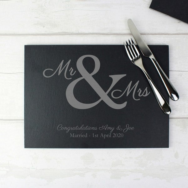 Personalised Memento Company Personalised Mr & Mrs Slate Placemat