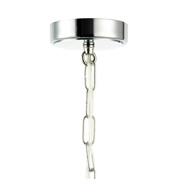Classic Lantern Pendant Lamp in Polished Chrome with Clear Glass Sides Image 5
