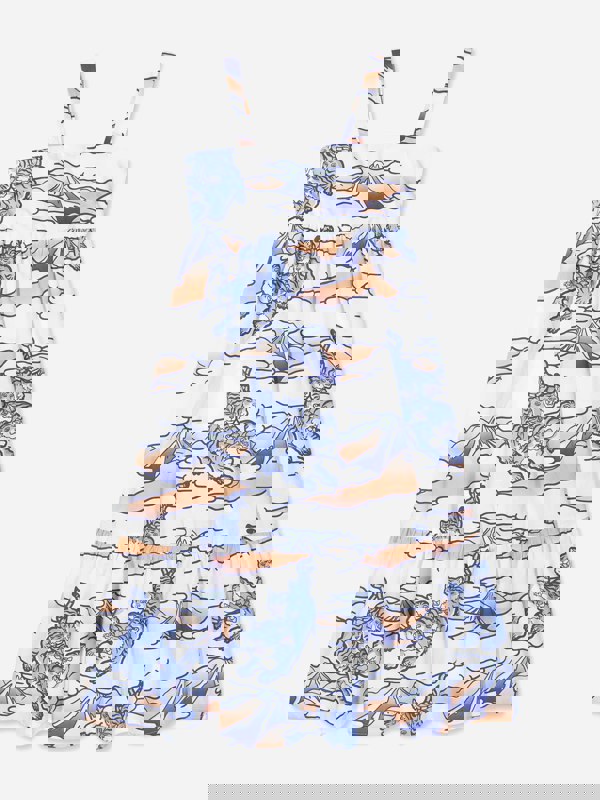 KENZO KIDS KENZO Girls Strappy Tigers Dress in White