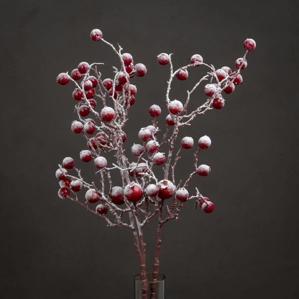 Hill Interiors Festive Berry Christmas Artificial Plant - Red/White - 