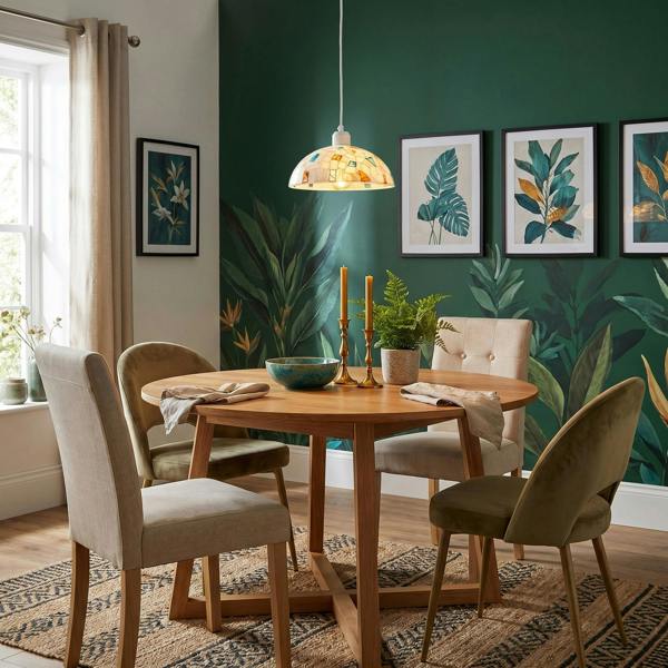Mother of Pearl Mosaic Dome Pendant Lighting Shade with Coloured Tiles Image 6