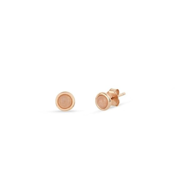 Gold Trip Rose Quartz Stud Earrings