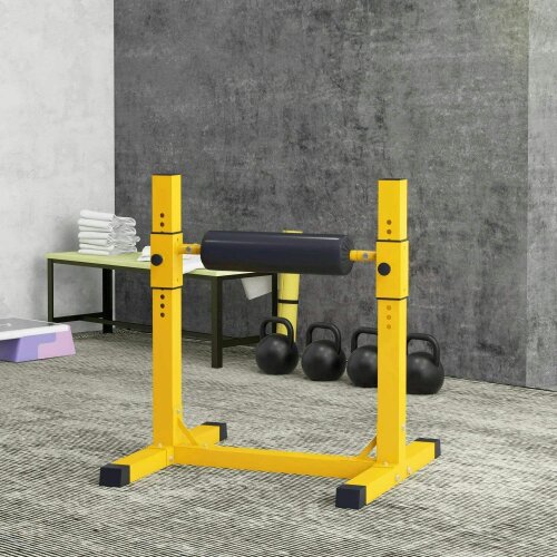 SPORTNOW Bulgarian Split Squat Stand, 12-Level Adjustable Single Leg Squat Machine -Foam Roller & Anti-Slip Pads -Lower Body Strength Training