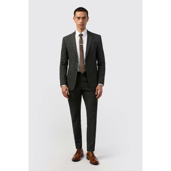 Limehaus Skinny Fit Charcoal Stretch Jacket