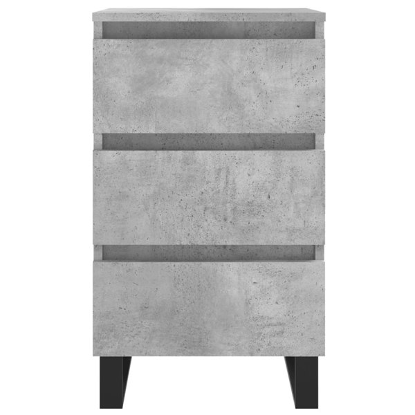 Berkfield Bedside Cabinets 2 pcs Concrete Grey 40x35x69 cm Engineered Wood