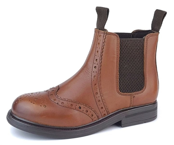 Frank James Wrexham Boys Girls Brogue Chelsea Leather Jodphur Ankle Pull On Boots