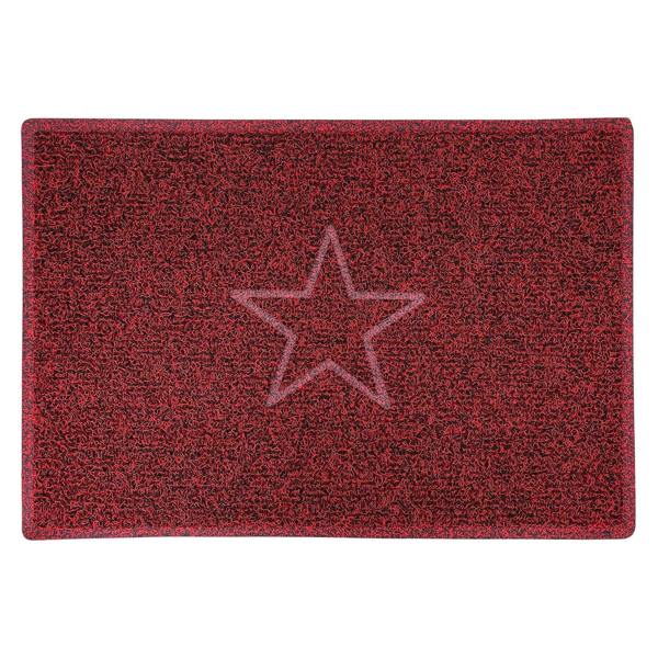 Nicoman Embossed Star Spaghetti Door Mat - Red & Black