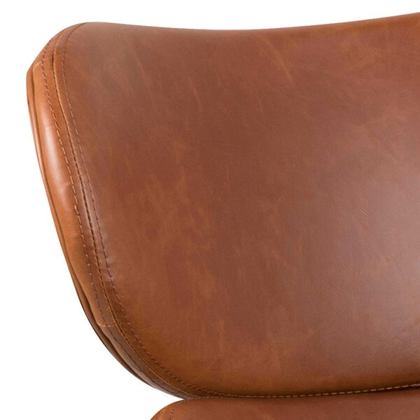 Wyld Haus Mazapan Organic Lounge Brown Faux Leather Chair