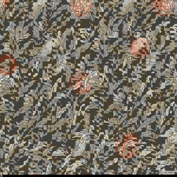 William Morris At Home Bird & Pomegranate Wallpaper | Charcoal