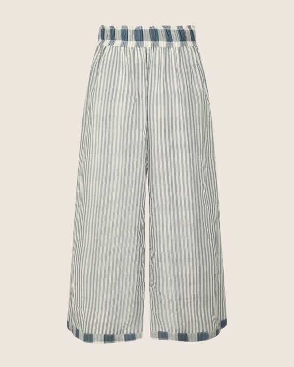 Judy Multicolour Marine Check Print Reversible Crop Trousers- image 4