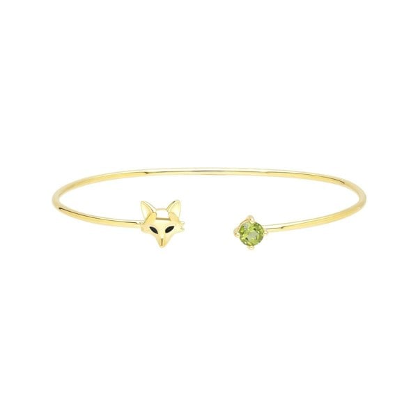 Gardenia Peridot Fox Bangle In 9ct Yellow Gold 135B0050039 