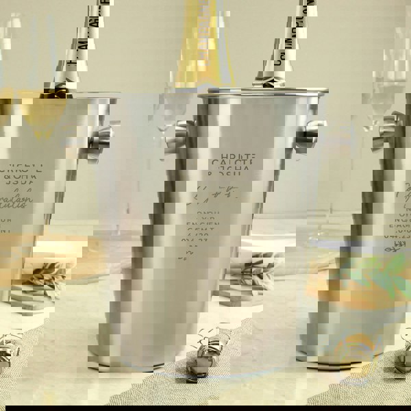 Personalised Memento Company Personalised Free Text Stainless Steel Ice Bucket