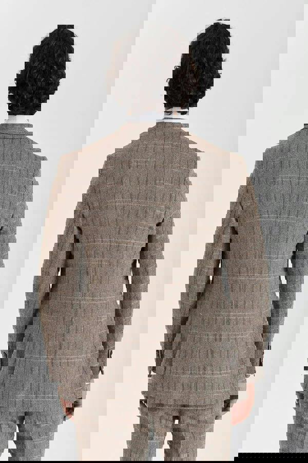 Paul Andrew Harris - Men's Brown Tweed Herringbone Check Blazer