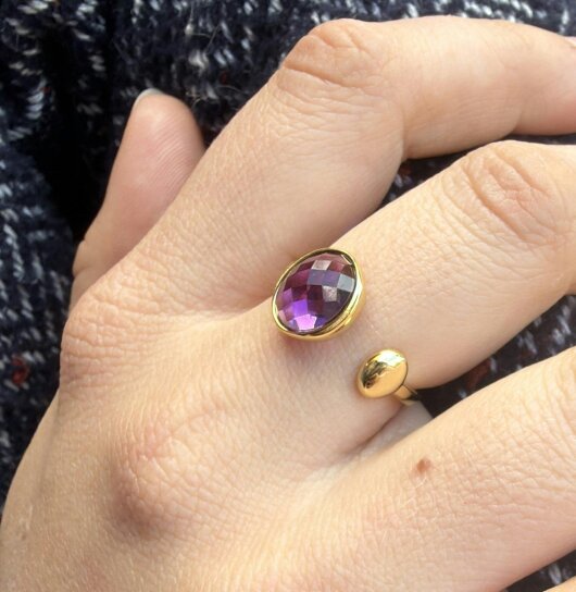 Reeves & Reeves Iris Solo Stone Ring - Gold