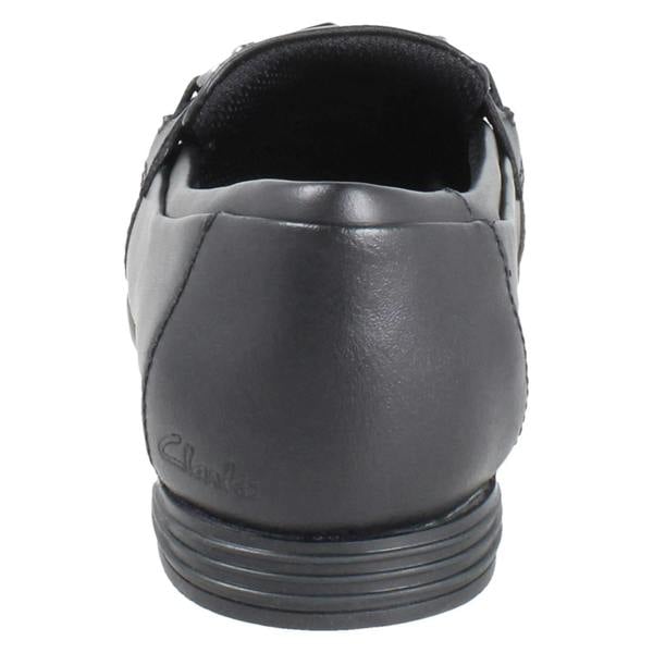 Clarks Girls Clarks Piped Edge Slip On Loafer School Shoes Finja Loafer