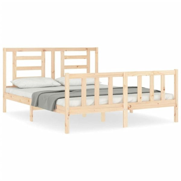Berkfield Bed Frame with Headboard 160x200 cm Solid Wood