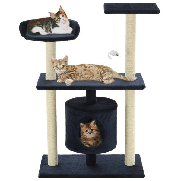 Berkfield Cat Tree with Sisal Scratching Posts 95 cm Dark Blue