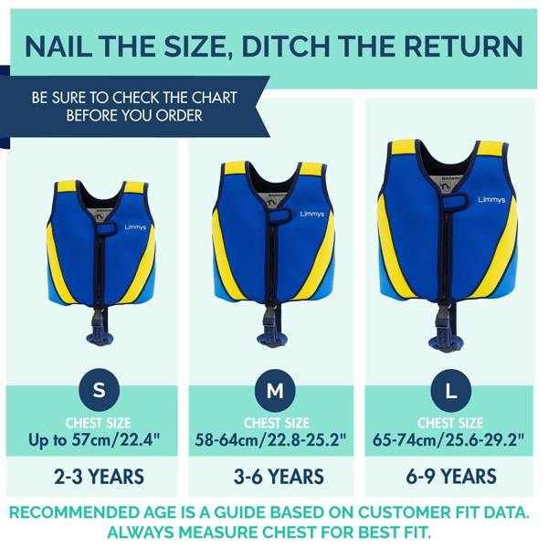 Limmys Premium Neoprene Swim Vest - Royal Blue
