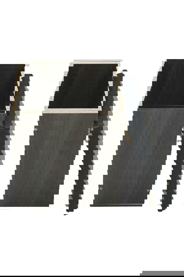 Living and Home Wooden Square Table and 4 Storage Stools Set