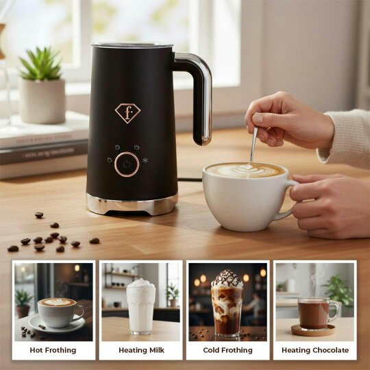 Berlinger Haus Milk Frother Black Rose Gold FTV0152 Fashion
