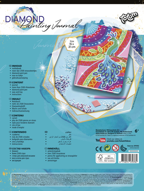 Totum Diamond Paint Notebook Peacock