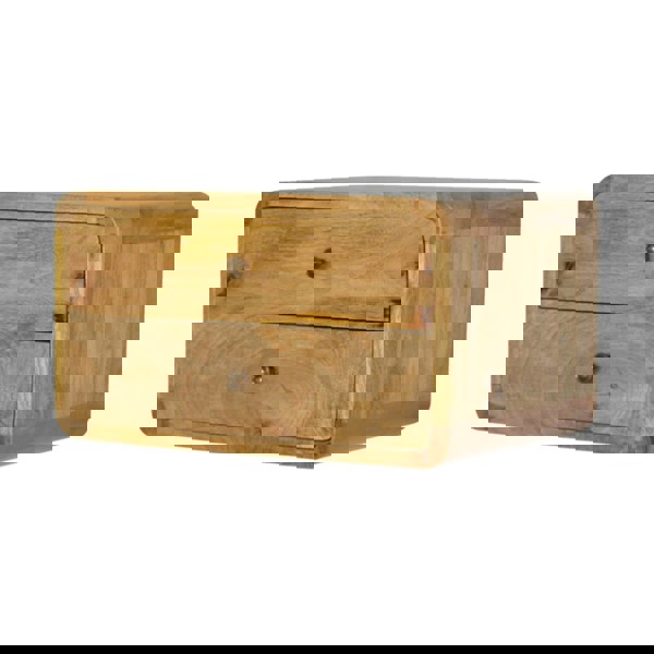 Artisan Furniture Solid Wood Oak-ish 2 Drawer Floating Bedside Table