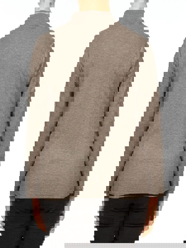 PennyPlain Latte Marl High Neck Top