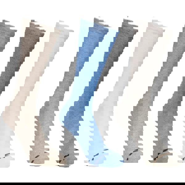 Trespass Unisex Adult Heathan Socks (Pack of 3) - Oatmilk/Cream/Storm Blue - 