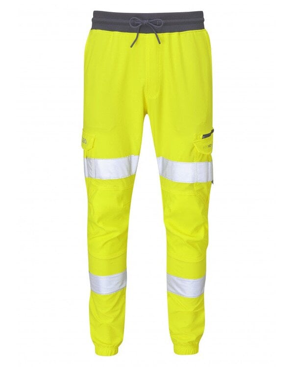 Leo Workwear Hawkridge Perforamce Stretch Jogger Trouser - Yellow