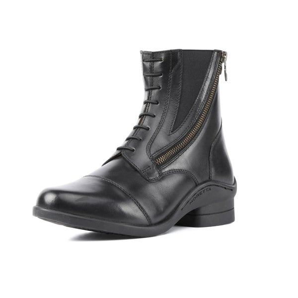 Moretta Womens Alessia Grain Leather Paddock Boots - Black