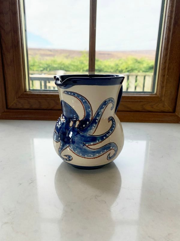 Verano Spanish Ceramics Signature - Blue & White Octopus - Small Jug