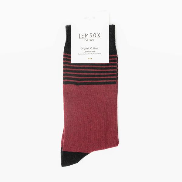 Jemsox 5pk Bordeaux & Manor Green Quintet - Organic Cotton Comfort Welt Socks (One Size UK 9-12)