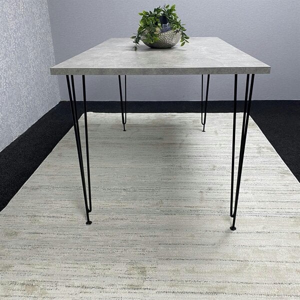 Kosy Koala Modern Grey Rectangular Dining Table with Hairpin Legs Compact Kitchen Table