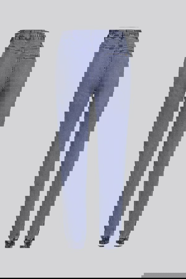 ENORSIA Women’s Mid Blue Zip-Cuff Denim Jogger Pants