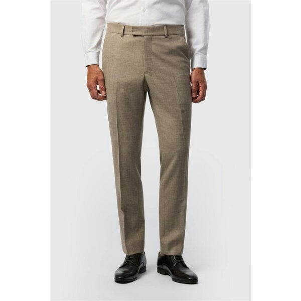 Ted Baker Tailored Fit Oatmeal Stretch Flannel Trousers