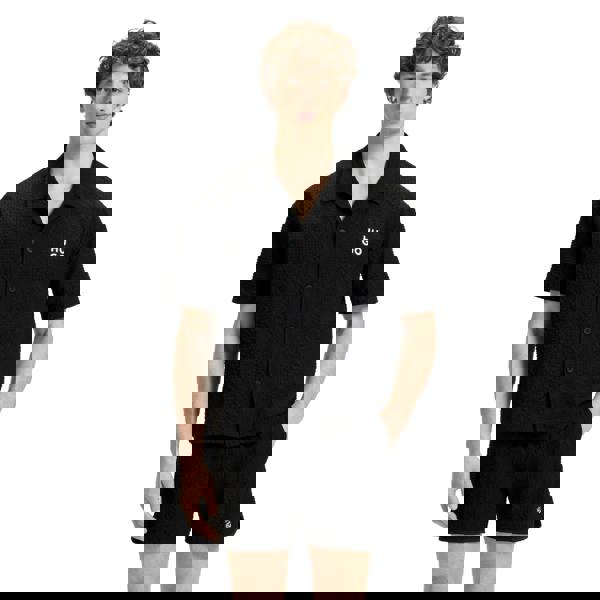 Hugo Mens Chaffle Waffle Beach Shirt - Black - 