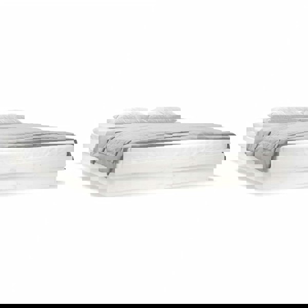 Berkfield LED Bed Frame White 140x190 cm Solid Wood