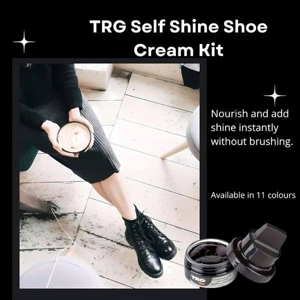 TRG Self Shine Renovating Shoe Cream With Sponge for Instant Shine 50ml