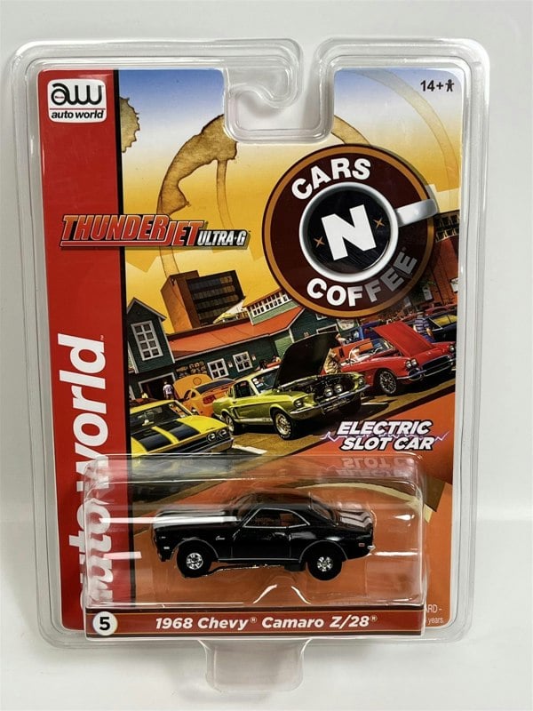 Auto World Slot Cars 1968 Chevy Camaro Z/28 Black Thunderjet Ultra G HO Slot Car SC379-5