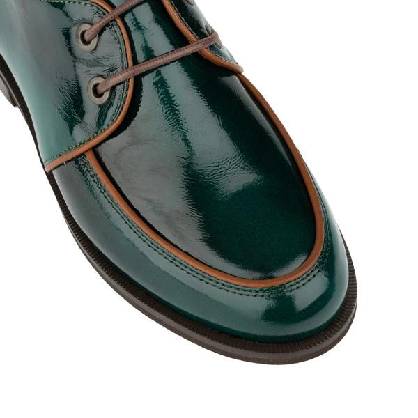 Embassy London Kiss - Green - Women's patent leather lace up shoe