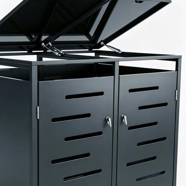 Nicoman Outdoor Lockable Metal Garbage Bin Shed
