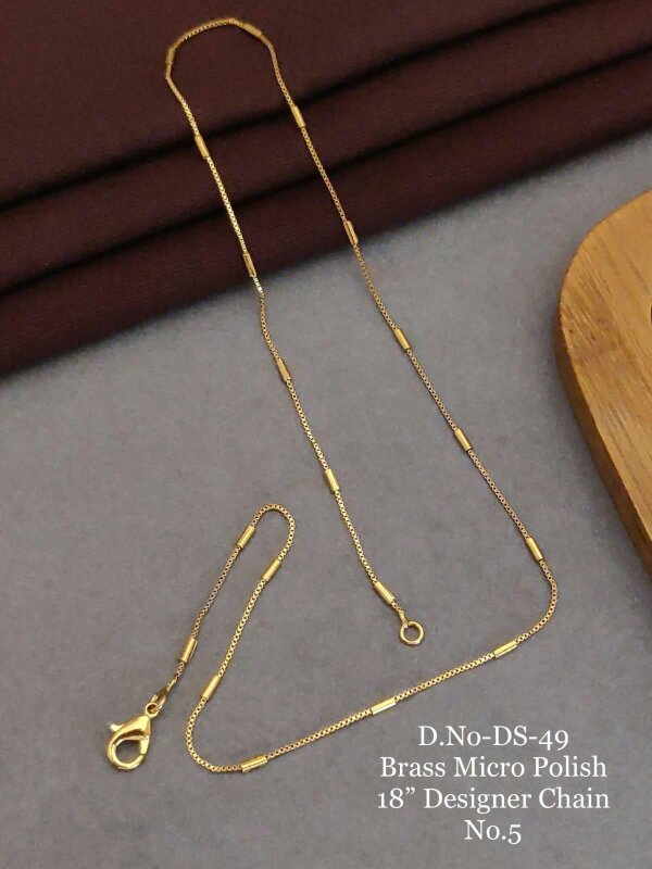 The Colourful Aura Single Strand Gold Brass Necklace for Women