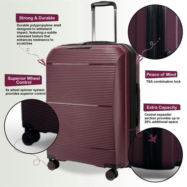 Eagle Luggage Expandable Strong ABS Hardshell Cabin Suitcase 55 x 39 x 24 cm Luggage Suitable for Easyjet, Ryanair