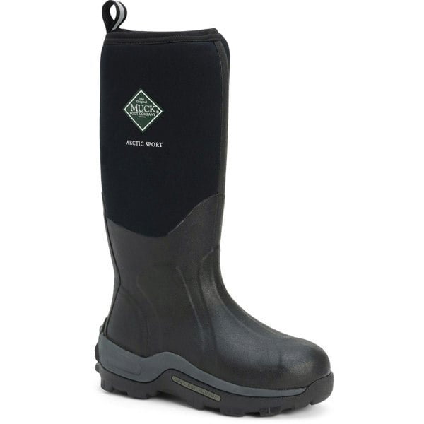 Muck Boots Arctic Sport Pull On Unisex Wellington Boots in Black/Black