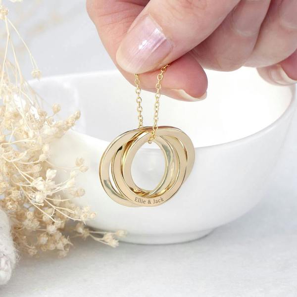 Personalised Russian Ring Necklace - lifestyle shot